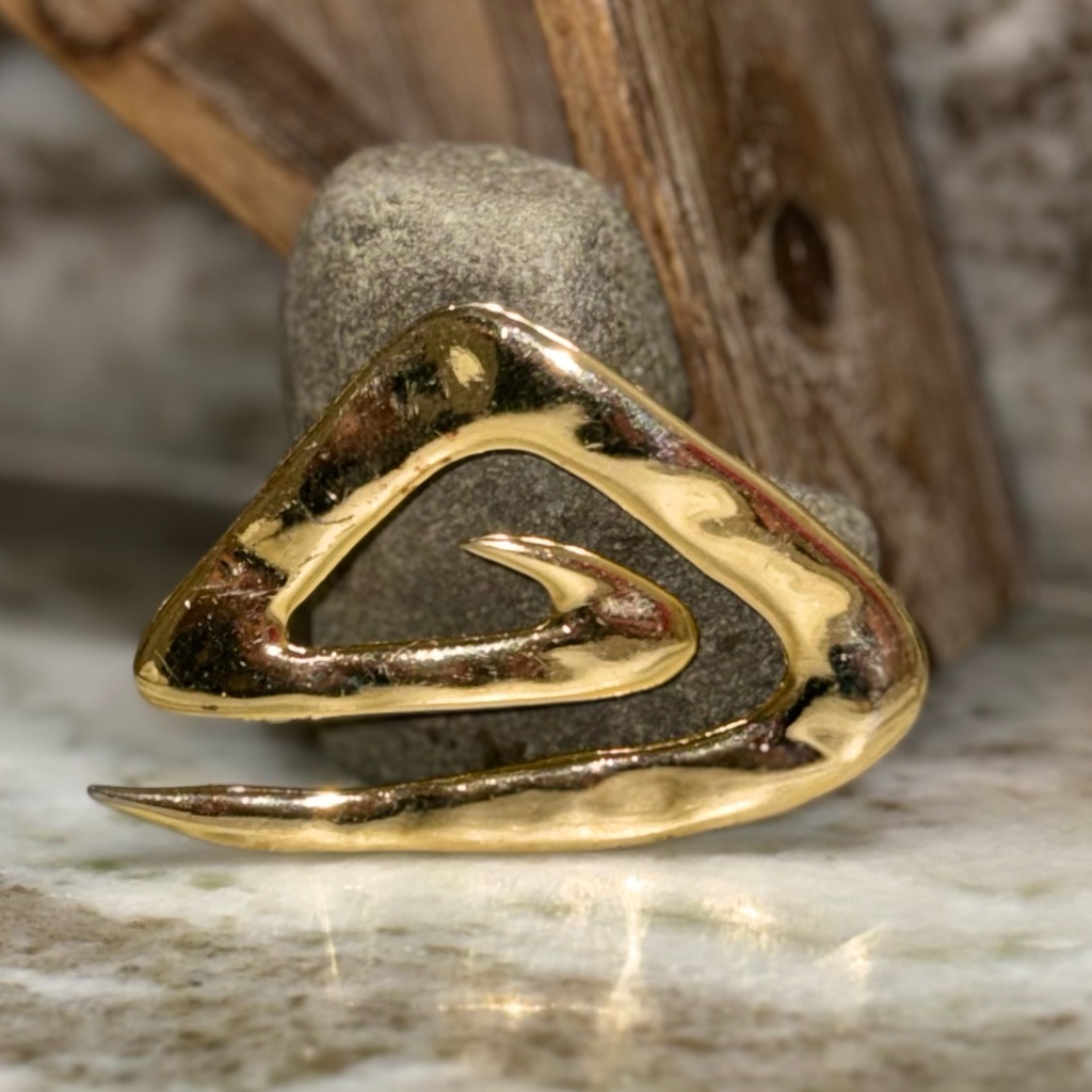 Mcm Signed M. Jent Gold Brooch